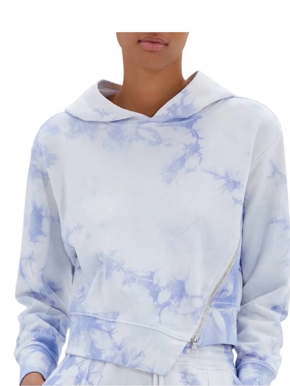 Jonathan Simkhai Standard Tie-Dye Asymmetric Zip Hoodie M EUC